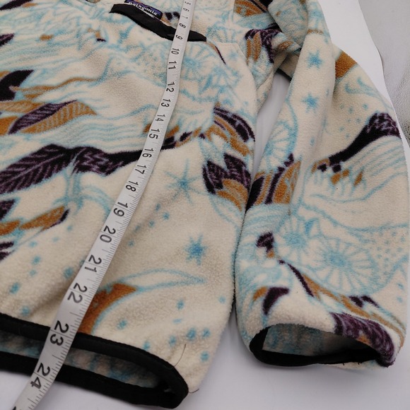 Patagonia SYNCHILLA Snap Pullover Fleece Moon Owl Harvest Womens S Outdoor AOP - Picture 5 of 6